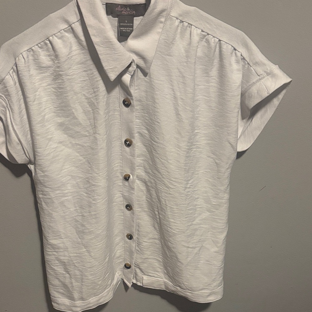 White Button-Up Women's Top